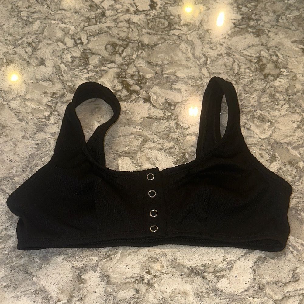 🖤 Topshop Ribbed Bikini Top – Black, Size US 4 / UK 8